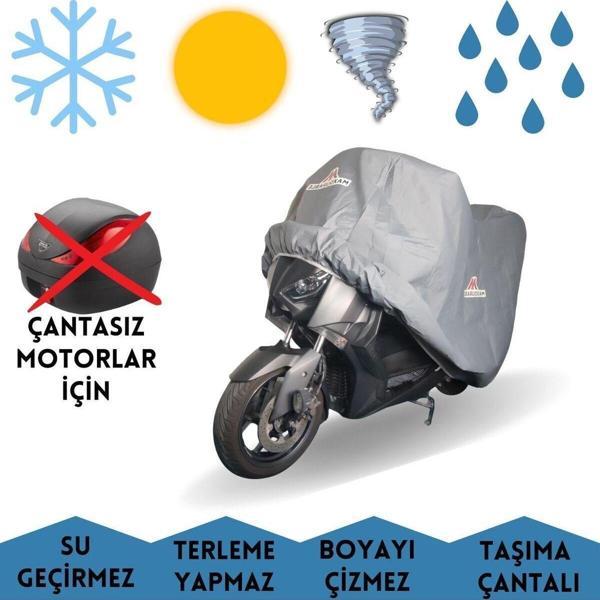 Maxdurable Motolux Mw46 Uyumlu Arka Çantasız Motorlar Için Su Geçirmez Gri Motor Brandası - Image 1