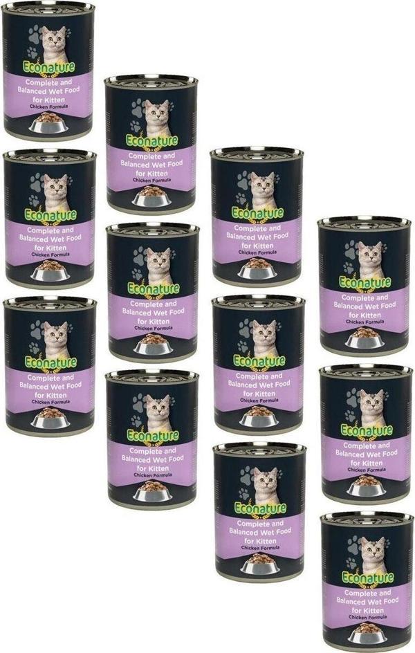 Kitten Tavuk Etli Yavru Kedi Konservesi 400 gr x12 Adet - Image 1
