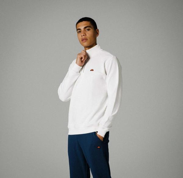 Ellesse Fermuarlı Sweatshirt Beyaz Erkek EM279 - Image 1