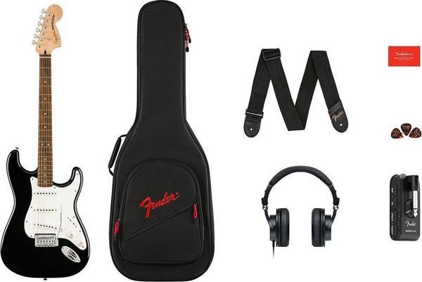Squier Affinity Stratocaster Laurel Klavye Black Mustang Micro Elektro Gitar Seti - Image 1