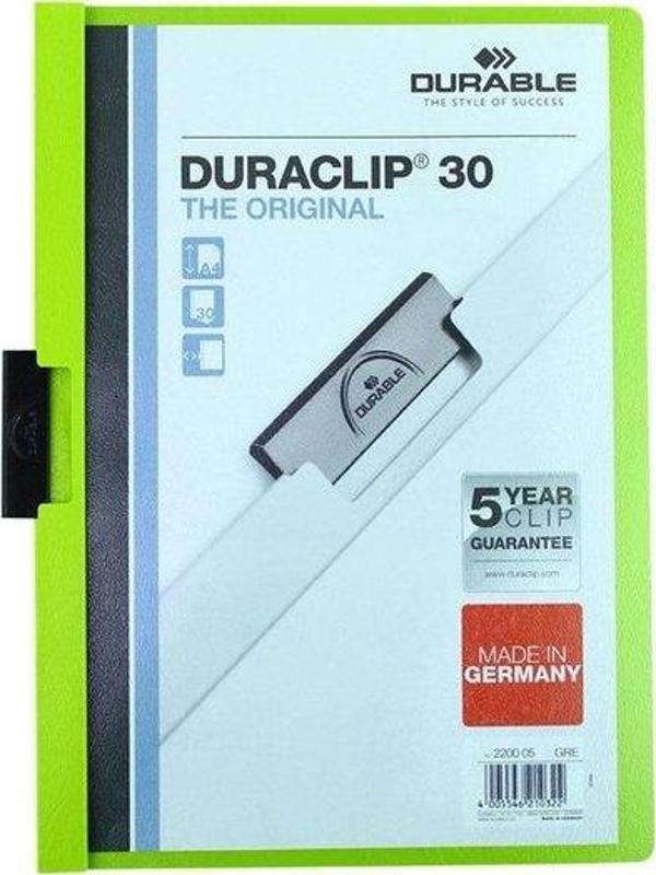 Durable Duraclip Sıkıştırmalı Dosya 30 Sayfa Kapasiteli Yeşil - Image 1