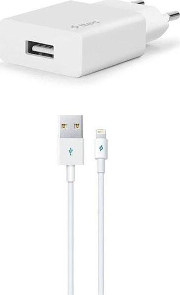 Ttec Smart Fast Charger 2.1A Apple Uyumlu Seyahat Şarj Aleti + Lightning USB Kablo - Image 1