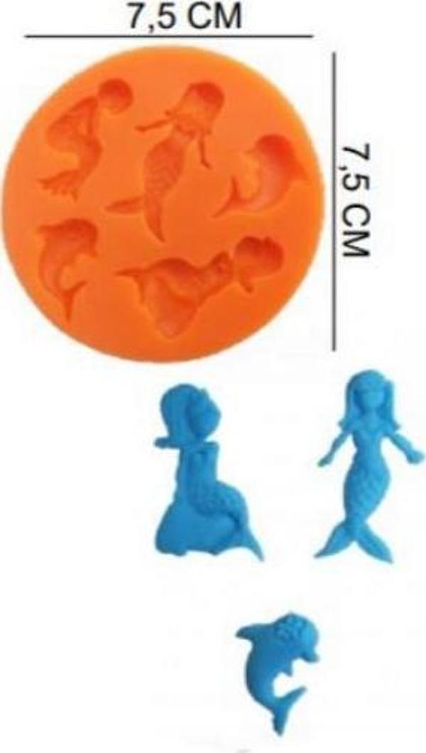 ŞEKER HAMUR KALIBI SİLİKON DENİZKIZI 7,5*7,5 CM - Image 1