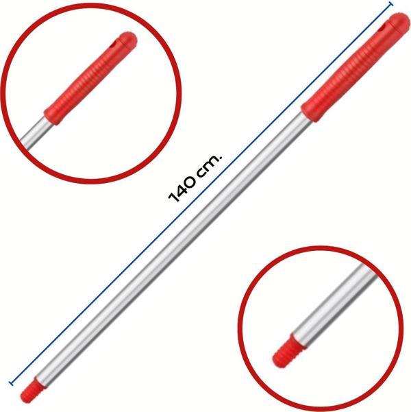 Mulpex Premium Kalite Alüminyum Eloksallı Sap, Vidalı 140 cm. Kırmızı - Image 1