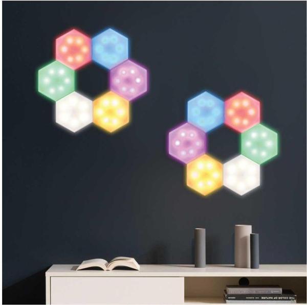 Polosmart PGS406 Pilli RGB Aydınlatma Dokunmatik Uzaktan Kumandalı 16 Renkli Petek LED Lamba Beyaz - Image 1