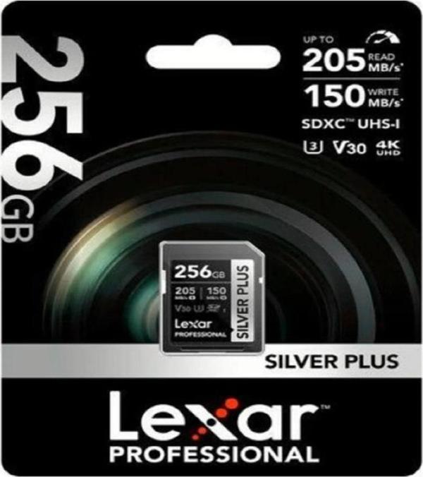 Lexar Professional 256GB 205 MB/s Silver Plus SD Hafıza Kartı - Image 1
