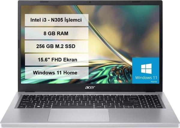 Acer Aspire 3 A315-510P-39S1 NX.KDHEY.008 i3-N305 8 GB 256 GB SSD UHD Graphics 15.6" Full HD Notebook - Image 1