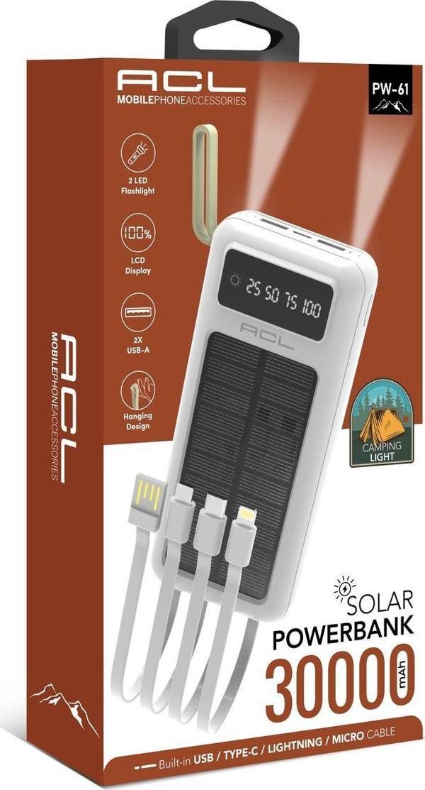 LED Fenerli Powerbank 30000 lik - Yüksek Kapasiteli, Taşınabilir Şarj Cihazı ve Entegre LED Işıklı Acil Durum Feneri - Image 1