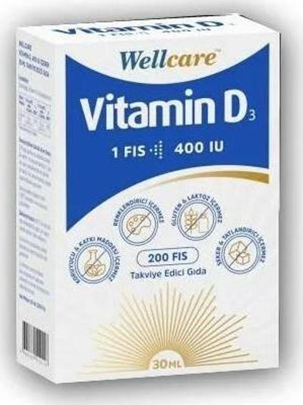 Wellcare Vitamin D3 400 IU 30 ml - Image 1
