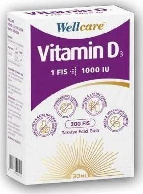 Wellcare Vitamin D3 1000 IU 30 Ml - Image 1