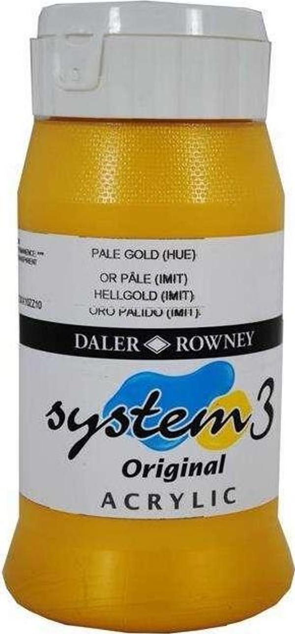 Daler Rowney System3 Akrilik Boya 500 ml Pale Gold Hue 708 - Image 1