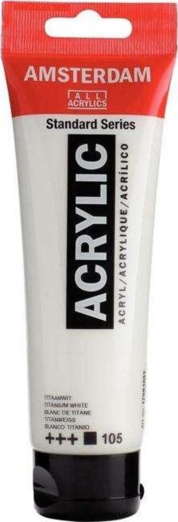Talens Amsterdam Akrilik Boya 120 ml Titanium White 105 - Image 1