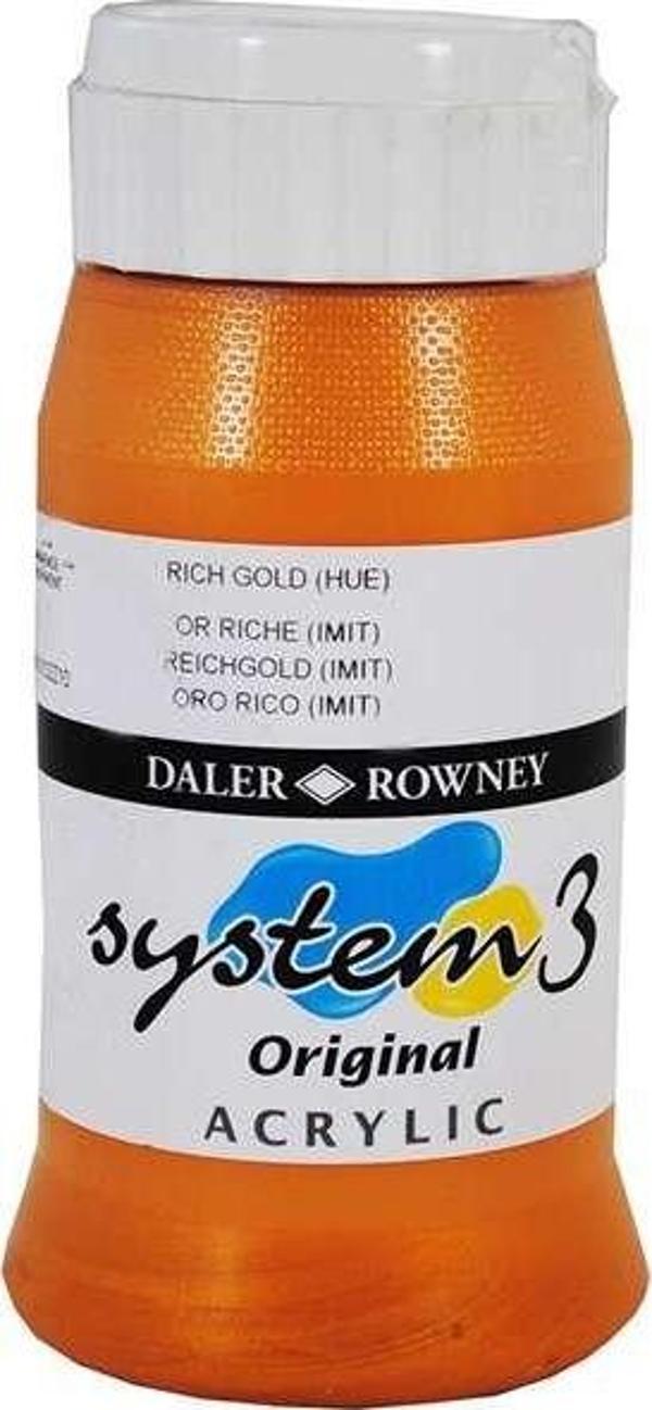 Daler Rowney System3 Akrilik Boya 500 ml Rich Gold Hue 707 - Image 1