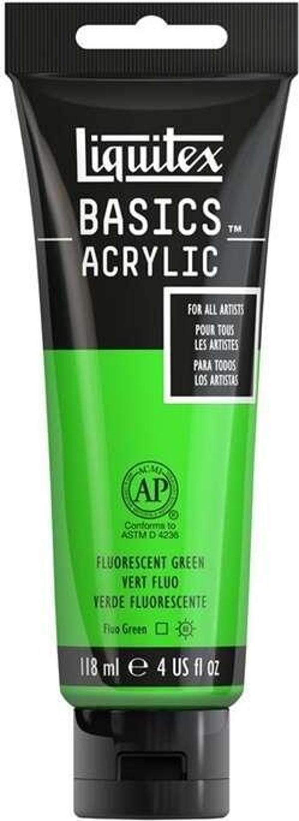 Liquitex Basics Akrilik Boya 118 ml Fluorescent Green 985 - Image 1