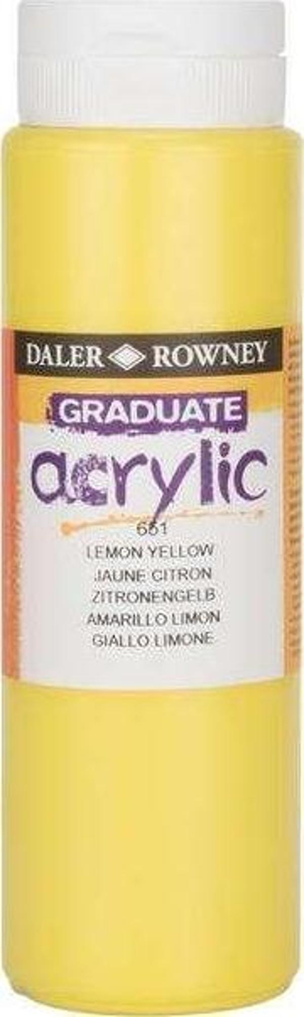 Daler Rowney Graduate Akrilik Boya 500 ml Lemon Yellow 651 - Image 1