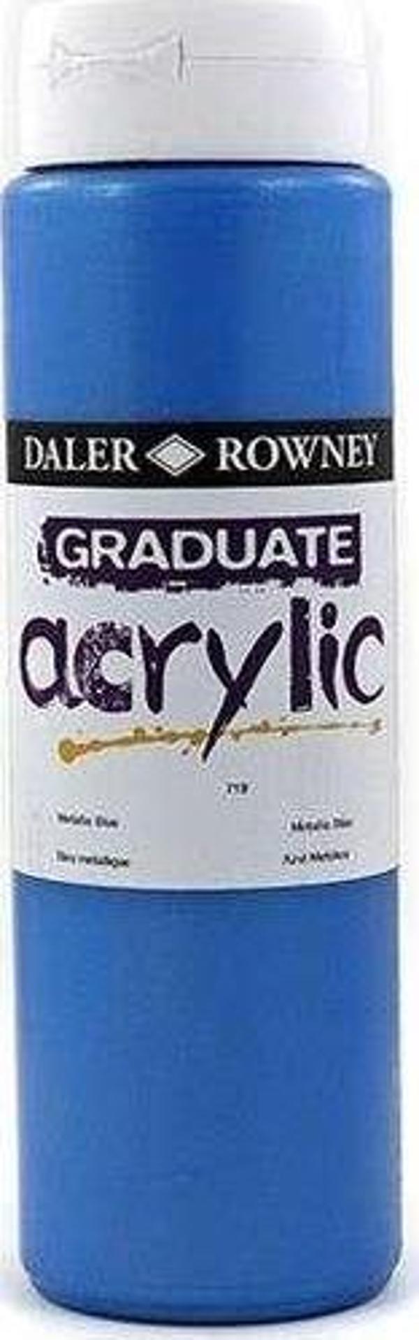 Daler Rowney Graduate Akrilik Boya 500 ml Metallic Blue 718 - Image 1