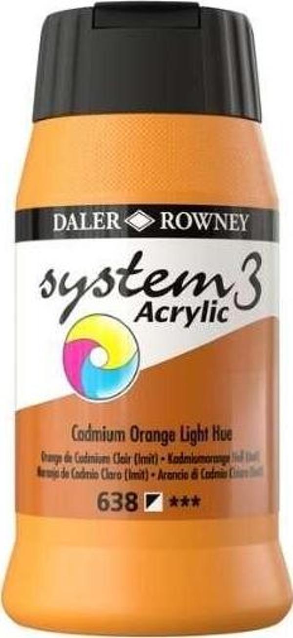 Daler Rowney System 3 Akrilik Boya 500 ml Cadmium Orange Light Hue 638 - Image 1