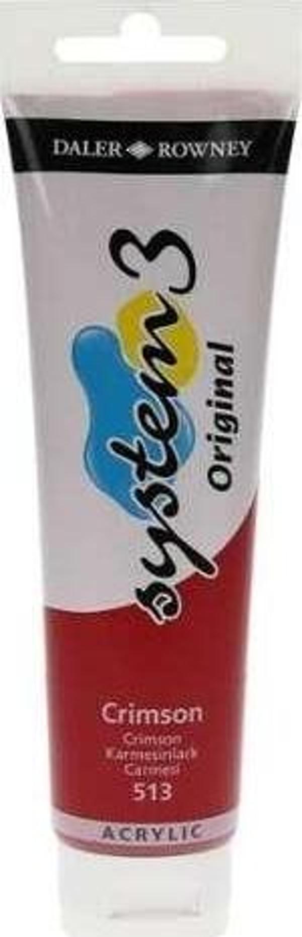 Daler Rowney System3 Akrilik Boya 150 ml Crimson 513 - Image 1