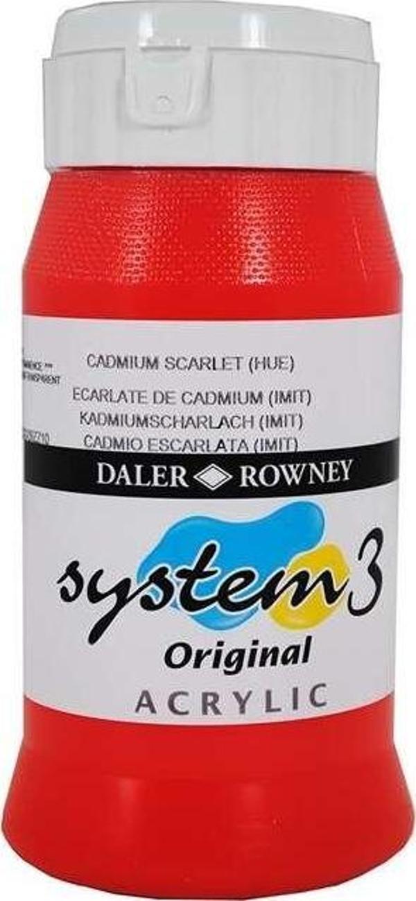 Daler Rowney System3 Akrilik Boya 500 ml Cadmium Scarlet Hue 511 - Image 1