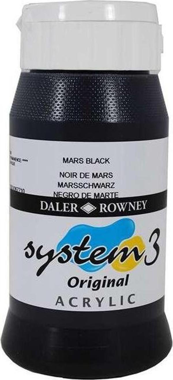Daler Rowney System3 Akrilik Boya 500 ml Mars Black 36 - Image 1