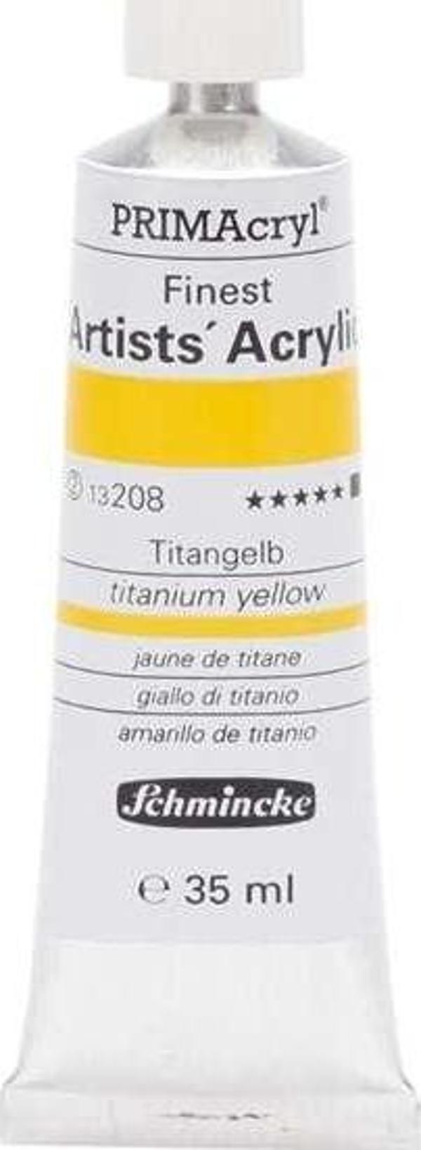 Schmincke PRİMAcryl Artist Akrilik Boya 35 ml Seri 2 Titanium Yellow 208 - Image 1