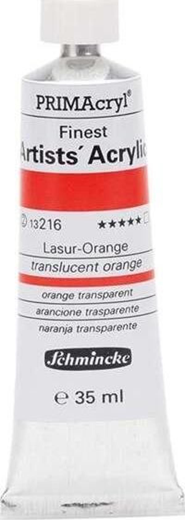 Schmincke PRİMAcryl Artist Akrilik Boya 35 ml Seri 2 Translucent Orange 216 - Image 1