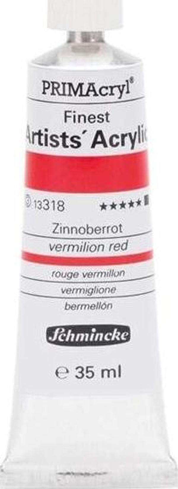 Schmincke PRİMAcryl Artist Akrilik Boya 35 ml Seri 3 Vermillion Red 318 - Image 1