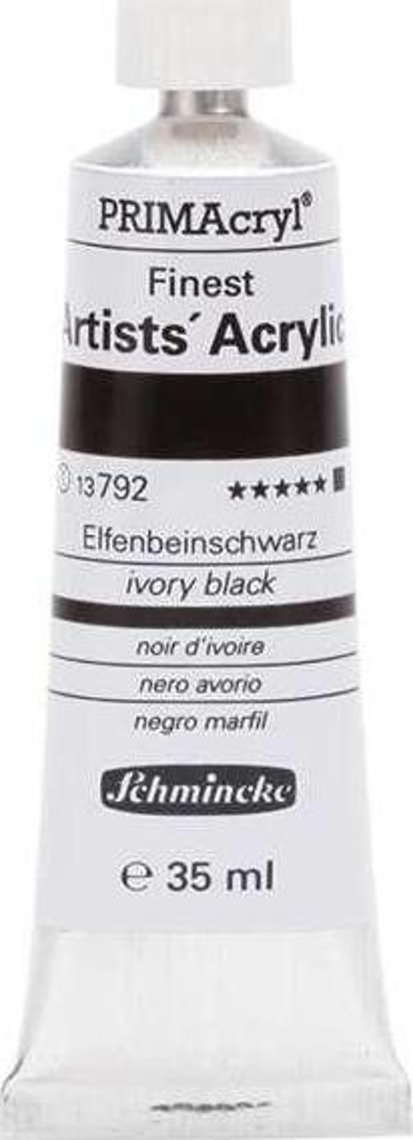 Schmincke PRİMAcryl Artist Akrilik Boya 35 ml Seri 1 Ivory Black 792 - Image 1