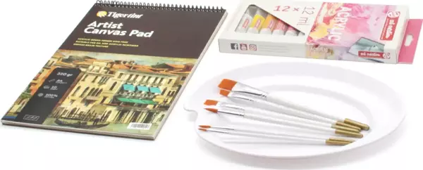 Tigertint Canvas Pad Akrilik Boya Seti 12 Renk - Image 1
