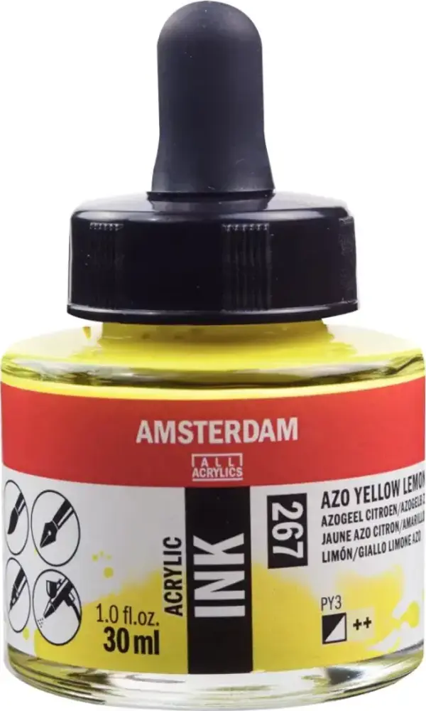 Talens Amsterdam Akrilik Mürekkep 30 ml Azo Yellow Lemon 267 - Image 1