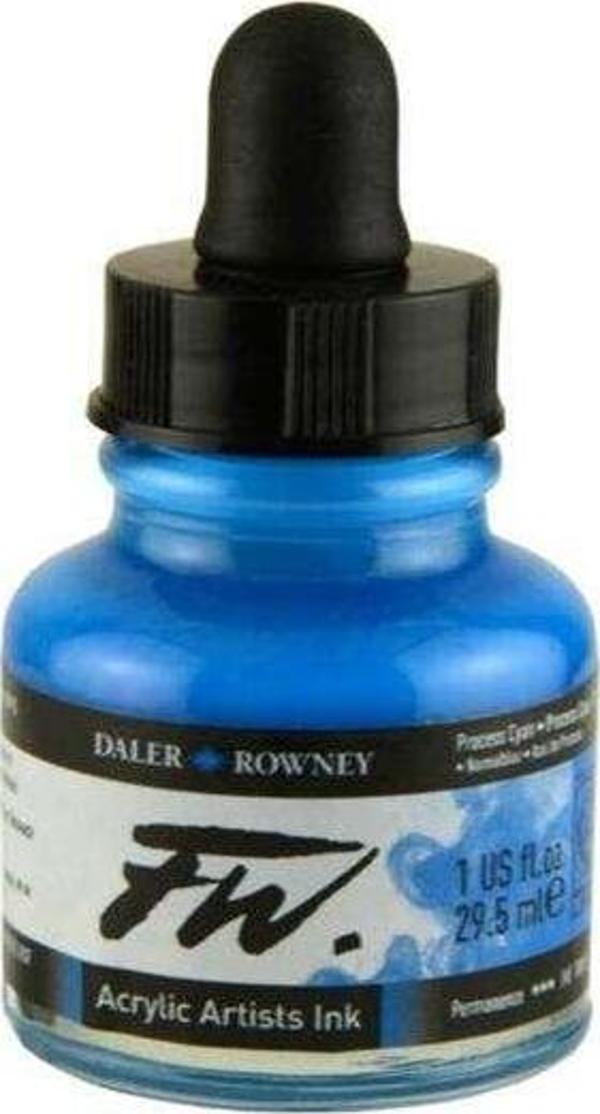 Daler Rowney FW Ink Likit Akrilik Mürekkep 29.5 ml Process Cyan 2775 - Image 1