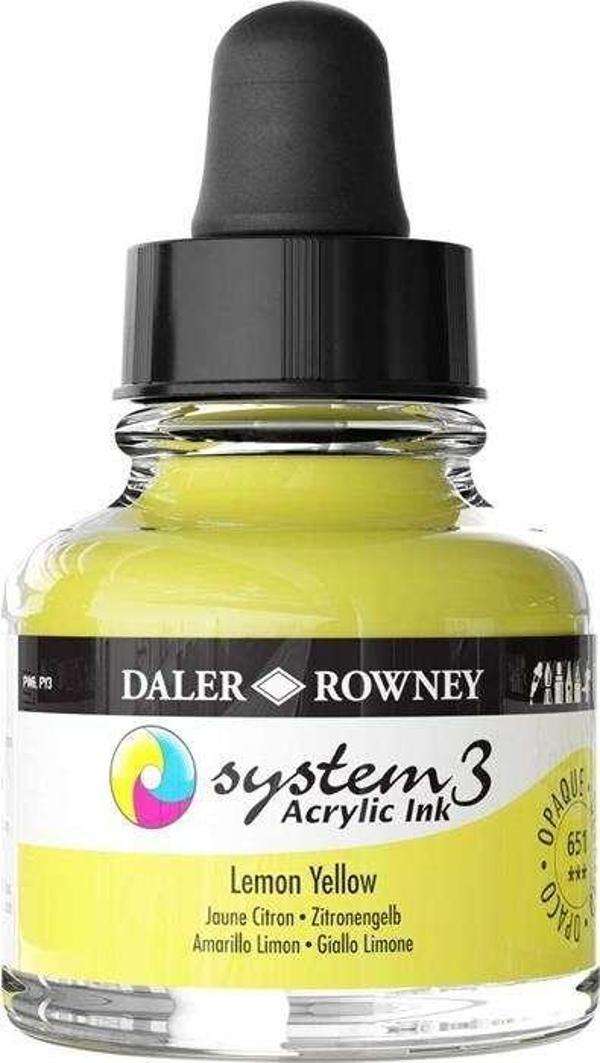 Daler Rowney System3 Akrilik Mürekkep Boya 29.5 ml Lemon Yellow - Image 1