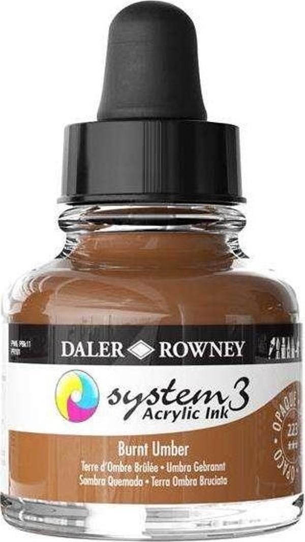 Daler Rowney System3 Ink Akrilik Mürekkep 29.5 ml Burnt Umber - Image 1