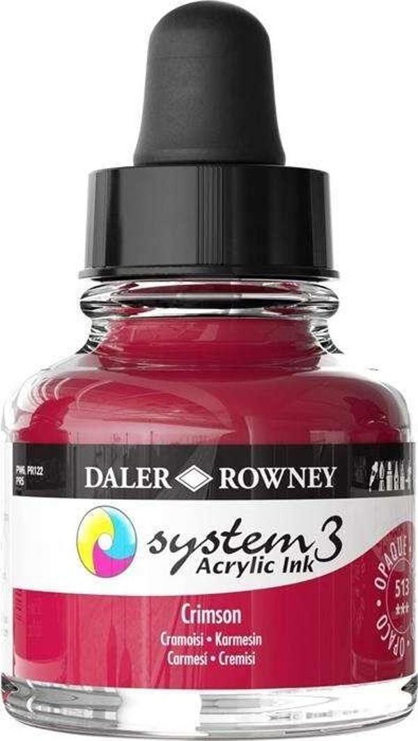 Daler Rowney System3 Ink Akrilik Mürekkep 29.5 ml Crimson - Image 1