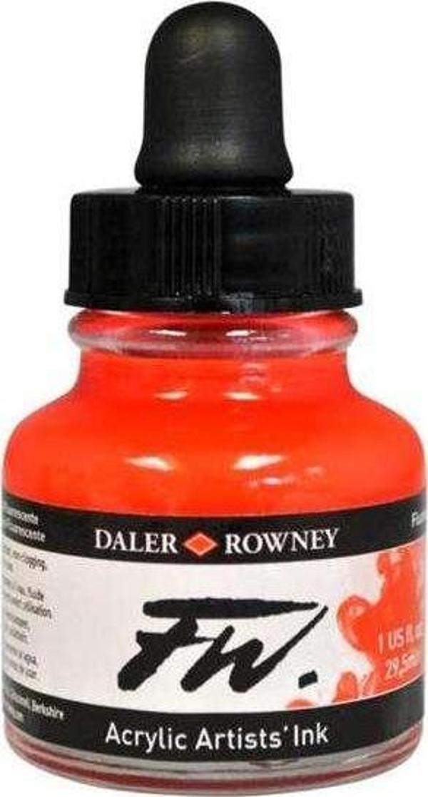 Daler Rowney System3 Sıvı Akrilik Mürekkep Boya 29.5 ml Fluorescent Red 100 - Image 1