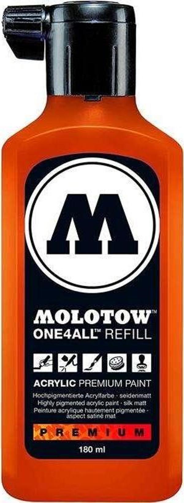 Molotow One4All Akrilik Mürekkep Refill 180 ml Dare Orange 85 - Image 1