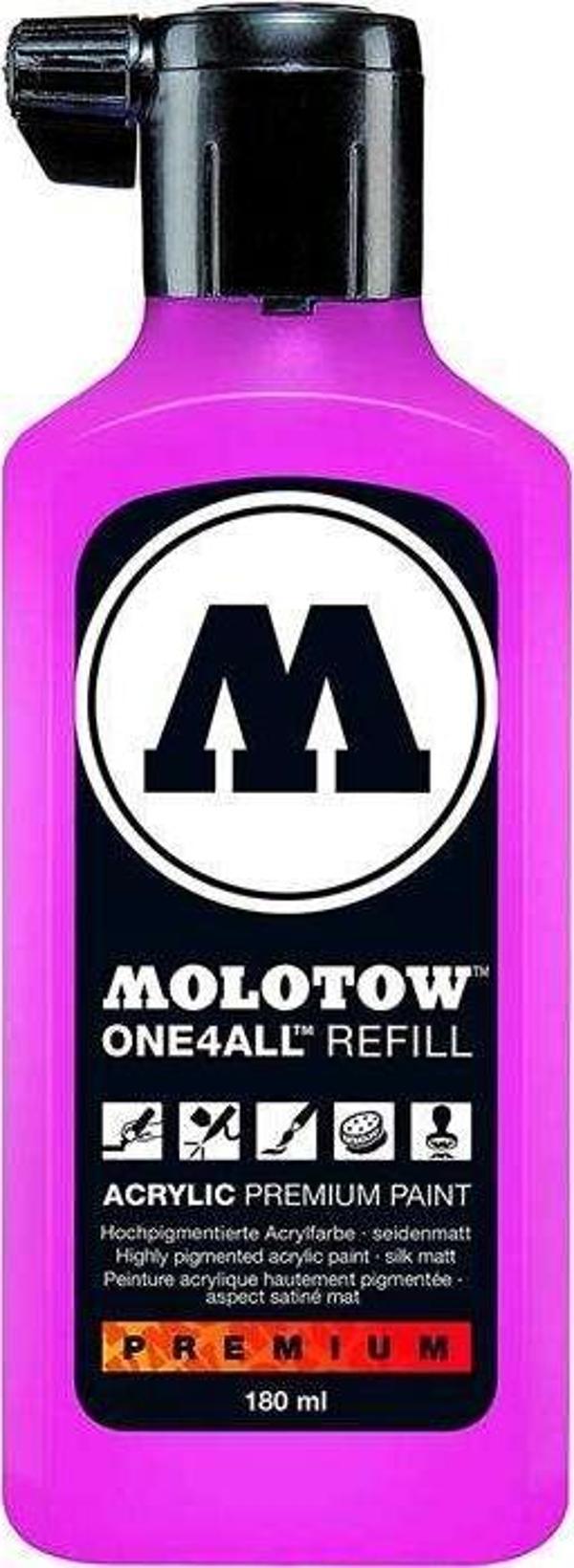 Molotow One4All Akrilik Mürekkep Refill 180 ml Neon Pink Fluorescent 217 - Image 1