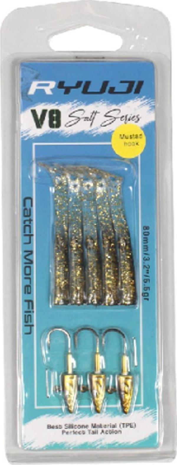 Ryuji V8 8cm 5.5gr Black Gold Silikon Yem - Image 1