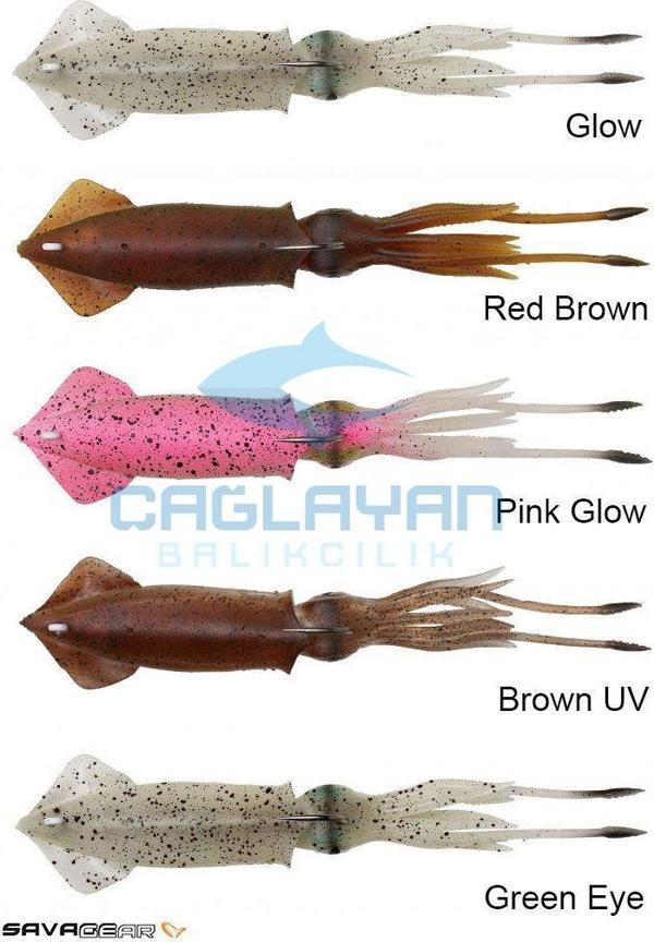 Savage gear 3D TPE Swim Squid 125mm 25g 2 Adet Suni Yem Red Brown - Image 1