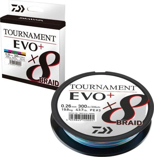 Daiwa Tournament Evo+ 8b 300m 0.30mm Multicolor İp Misina - Image 1