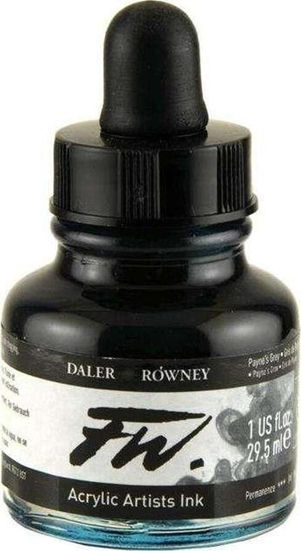 Daler Rowney Fw Akrylic Mürekkep Payne’s Grey 29.5 ml 65 - Image 1