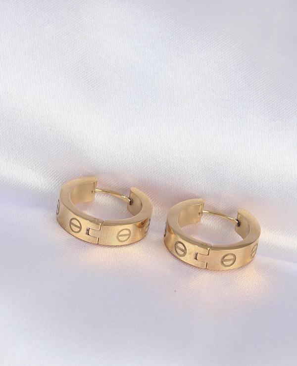 316L Çelik Gold Renk Model Halka Küpe - TJ-BKP9004 - Image 1