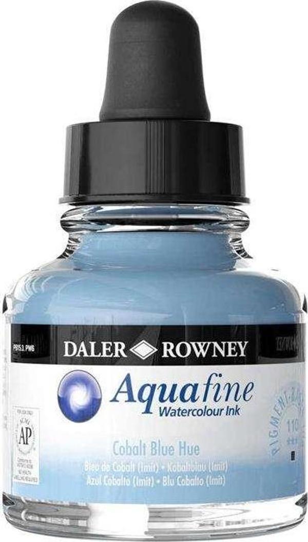 Daler Rowney Aquafine Ink 29.5 ml Sulu Boya Mürekkebi Cobalt Blue Hue 110 - Image 1