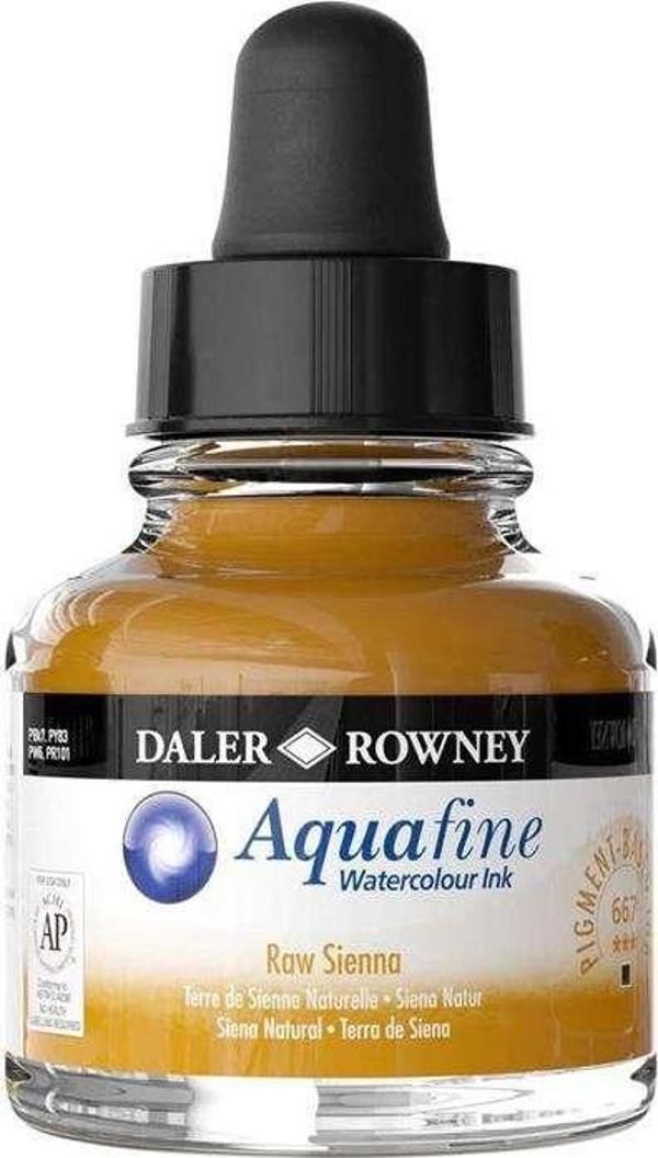 Daler Rowney Aquafine Ink 29.5 ml Sulu Boya Mürekkebi Raw Sienna 667 - Image 1