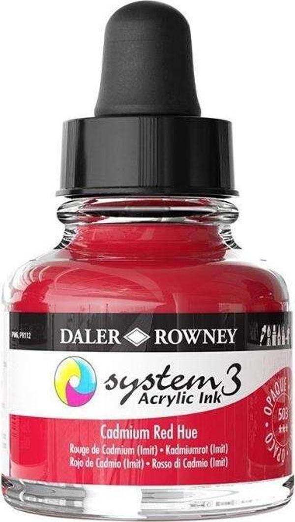 Daler Rowney System3 Ink 29.5 ml Cadmium Red Hue 503 - Image 1