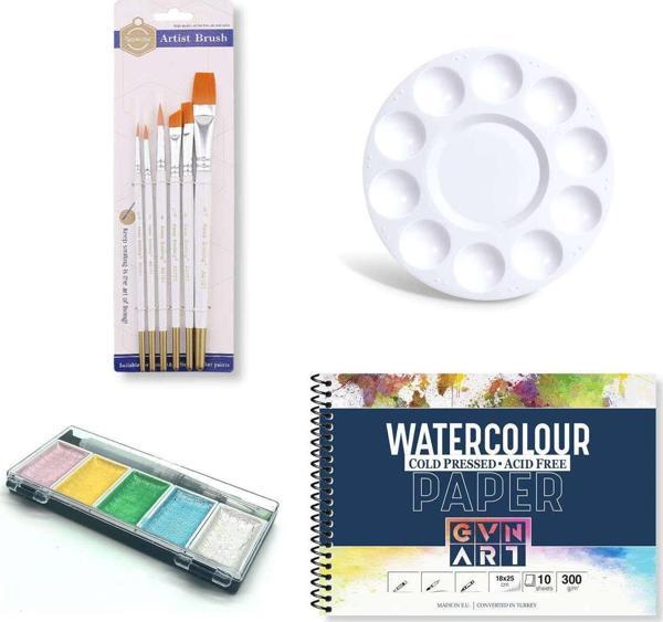 Gvn Art Sedefli Metalik Suluboya Seti 5li - Image 1