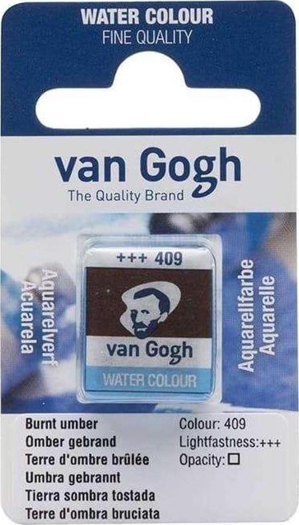Talens Van Gogh Yarım Tablet Sulu Boya Burnt Umber 409 - Image 1
