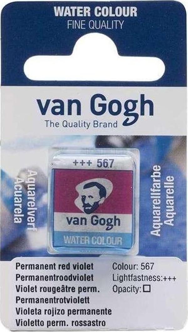 Talens Van Gogh Yarım Tablet Sulu Boya Permanent Red Violet 567 - Image 1