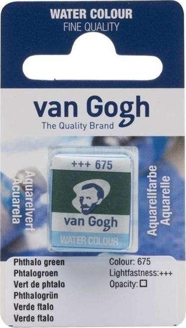 Talens Van Gogh Yarım Tablet Sulu Boya Phthalo Green 675 - Image 1
