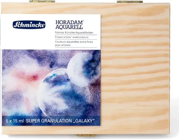 Schmincke Horadam Supergranulation Tüp Sulu Boya Galaxy Set 15 ml 5’li Ahşap Kutu - Image 1